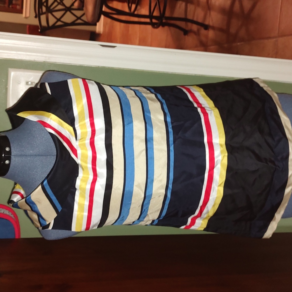 Kate Spade Women's Sleeveless Silk Multicolor Forever Stripe Blouse Top Lined 6